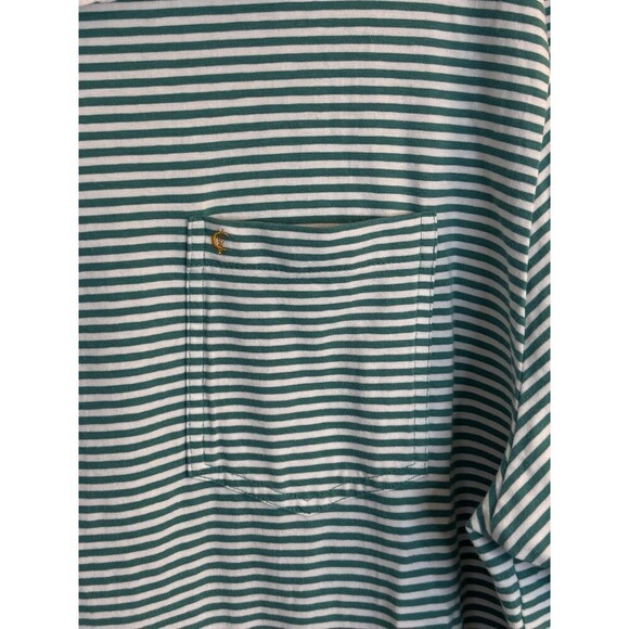 CRIQUET Mens Green White Striped Short Sleeve Polo XXL Cotton Golf Preppy Casual - Picture 4 of 10